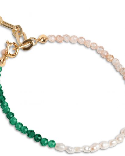 Gabriella bracelet - Green peach and pearl