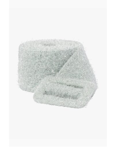 Knitted metallic belt - Feather green