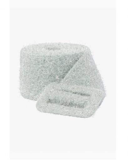Knitted metallic belt - Feather green