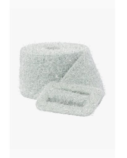 Knitted metallic belt - Feather green