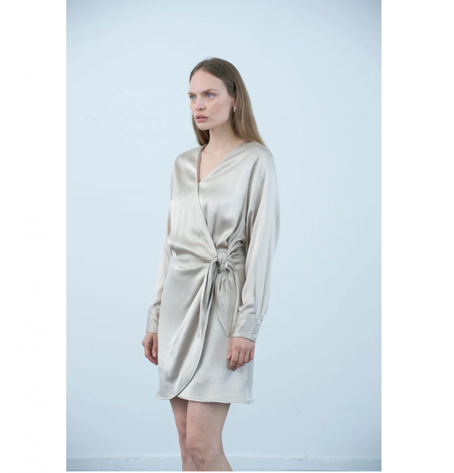 Nova Satin Dress - Champagne