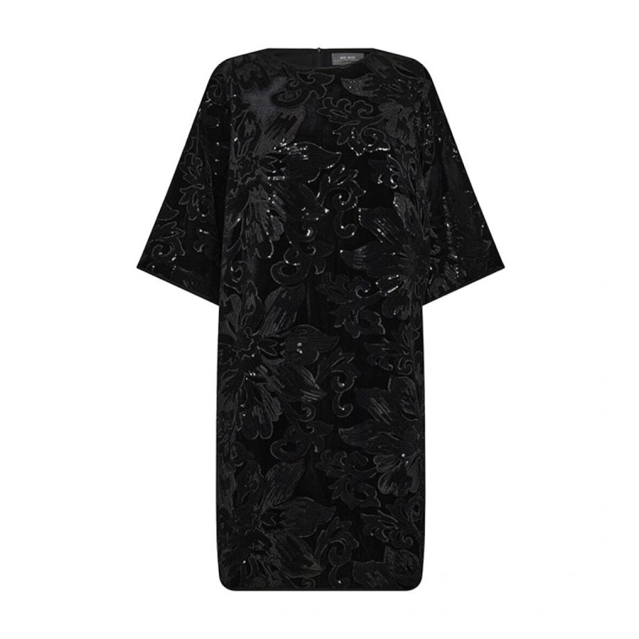 Fanni flower dress - Black