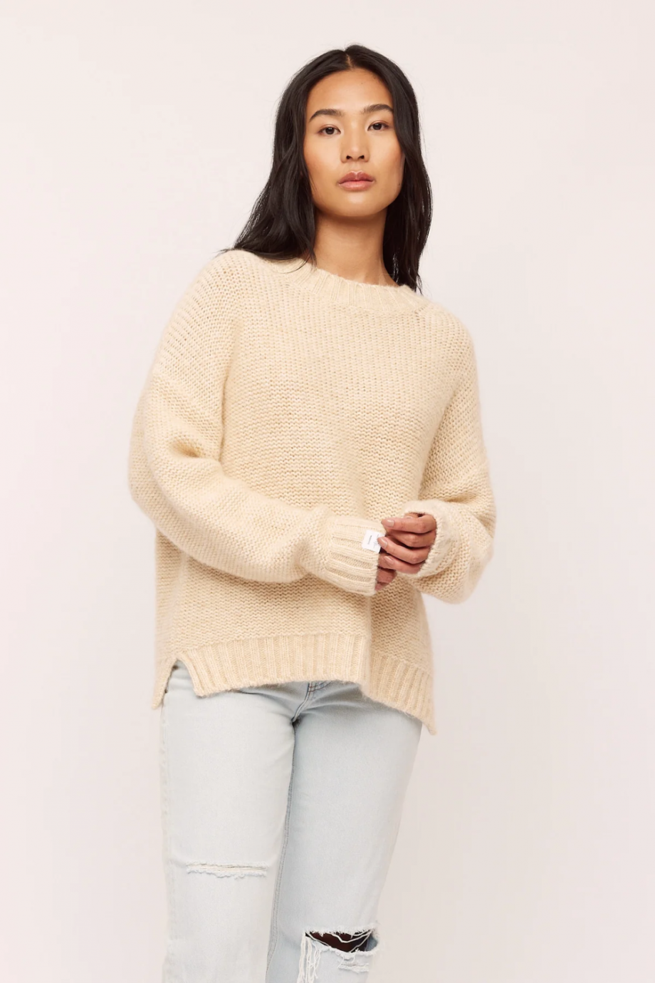 Alma sweater - -Washed sand