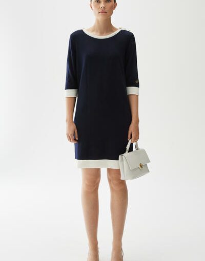 Nour dress - Marine/ecru