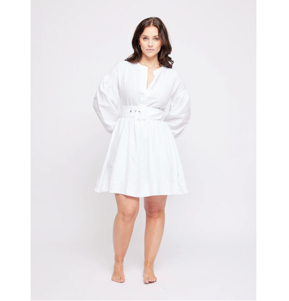 Aino linen dress - White