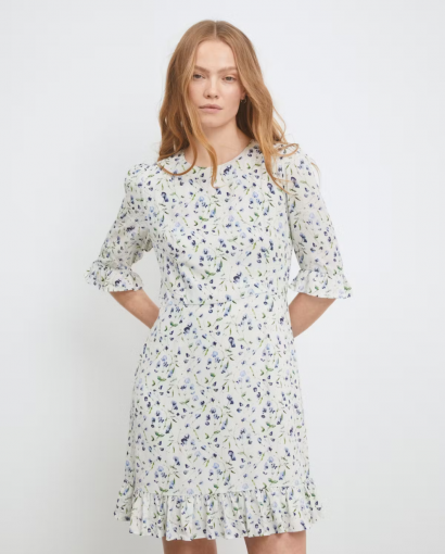Annabella dress - Blue branch print