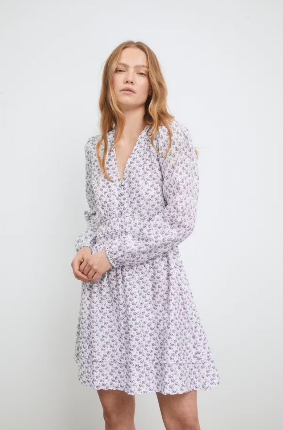 Lea dress - White lupin print