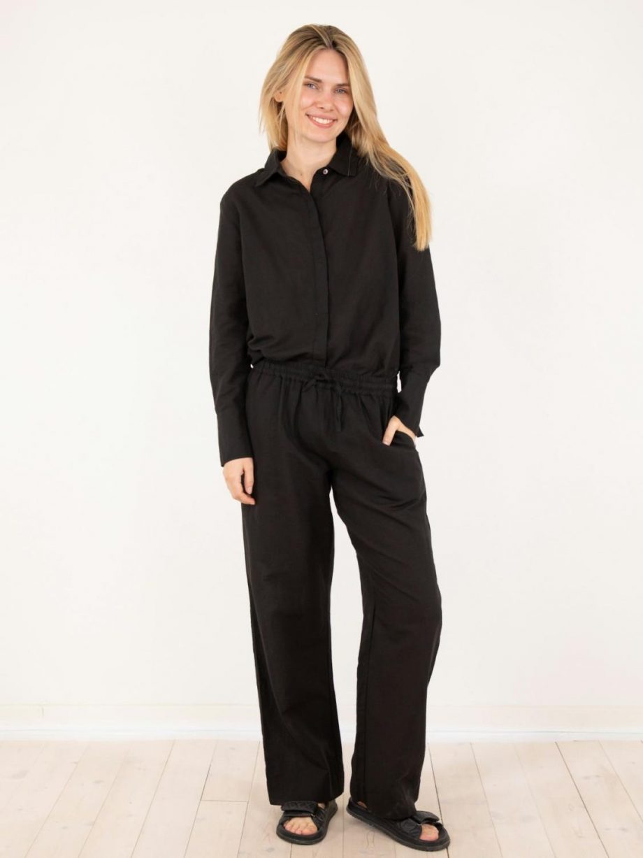 Sonar linen pants - Black