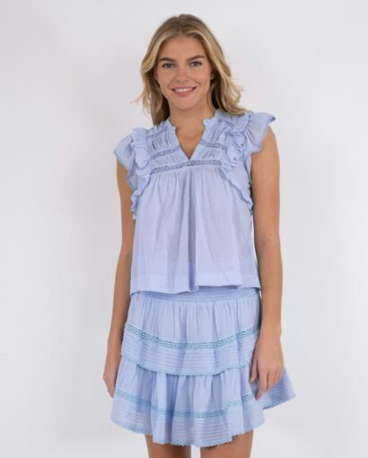 Jayla S Voile Top - Light Blue