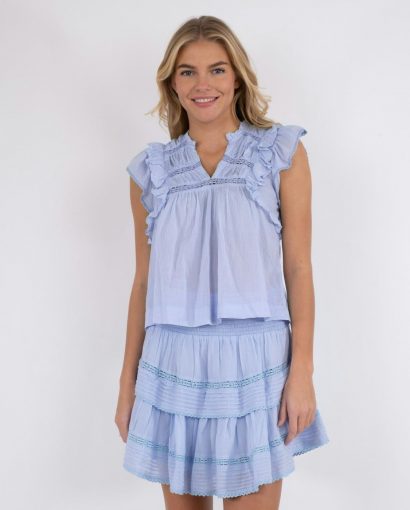 Jayla S Voile Top - Light Blue