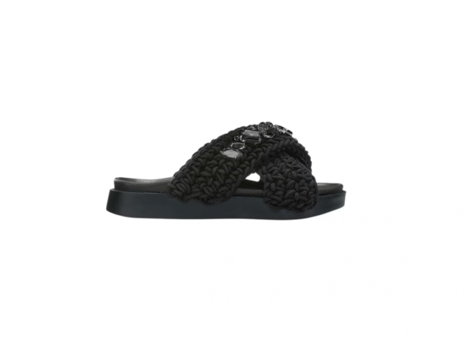 Woven stones sandal - True black