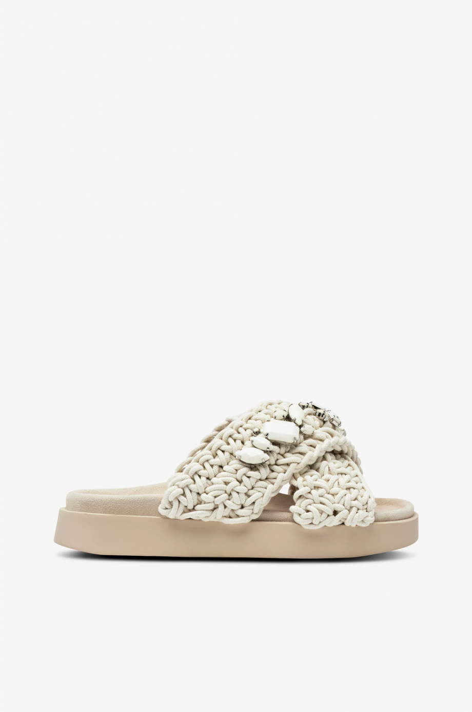 Woven stones sandal - Ivory