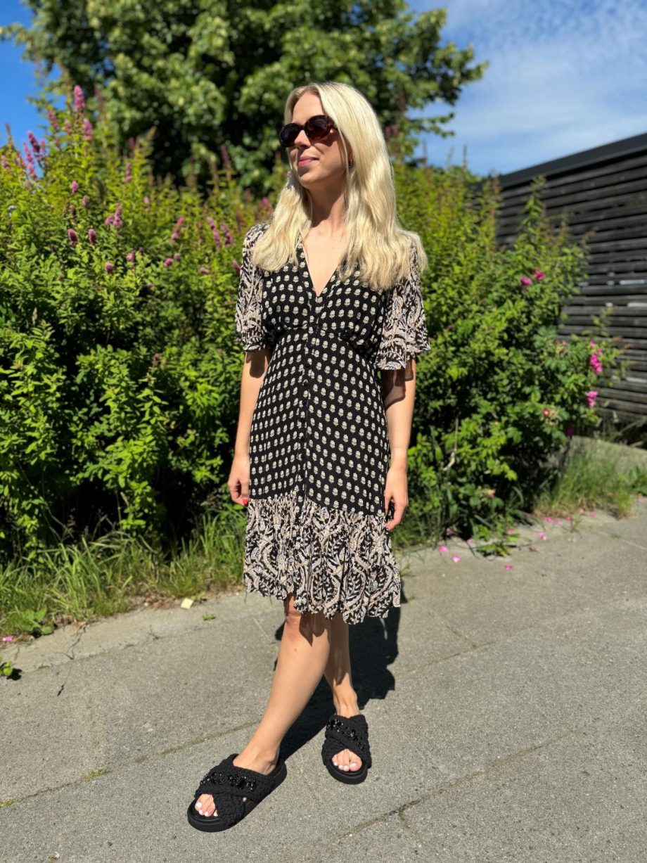 Georgette Flounce Dress - Paisley