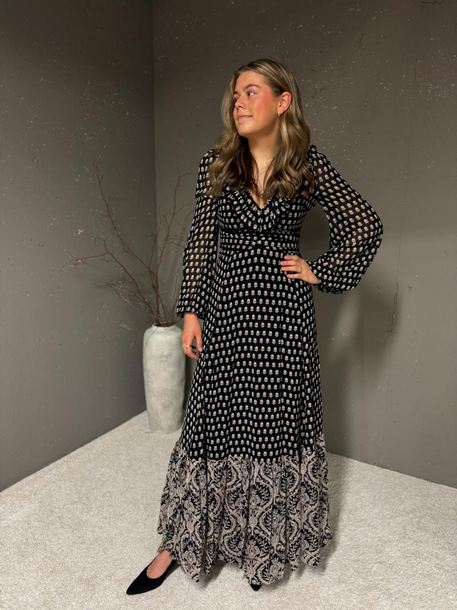 Georgette Ruffle Gown - Paisley