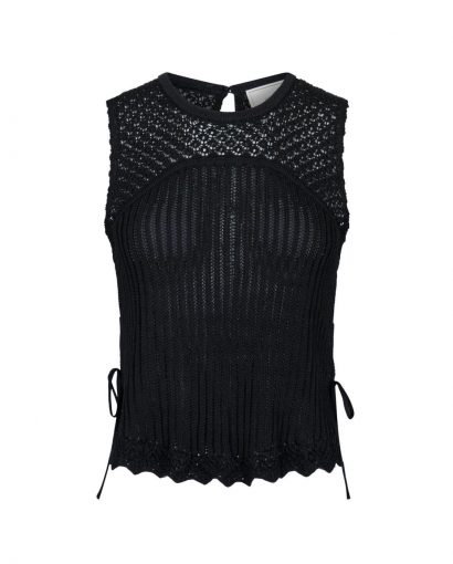 Coral knit top - Black