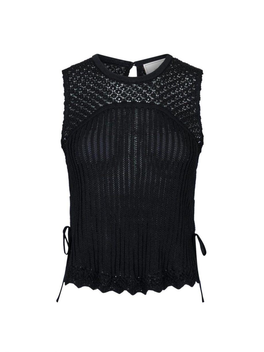 Coral knit top - Black