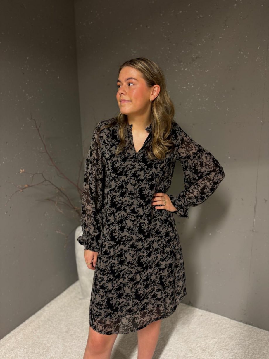 Botella dress - Black contrast flower