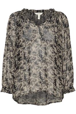 Elsia blouse - Black contrast flower
