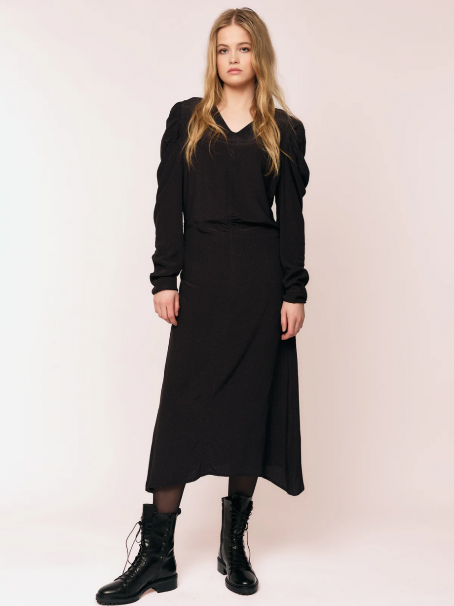 Ellen asymmetric dress - Printed plum