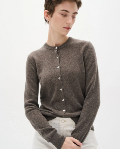Lukka cardigan - Brown melange