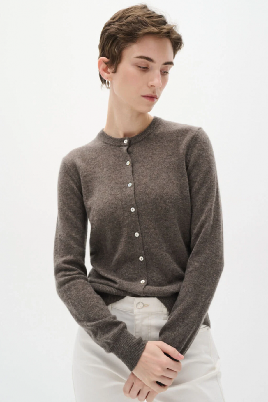 Lukka cardigan - Brown melange