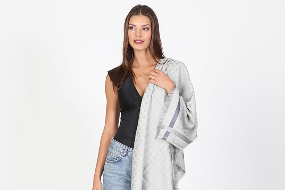 Gold Scarf - Light Grey
