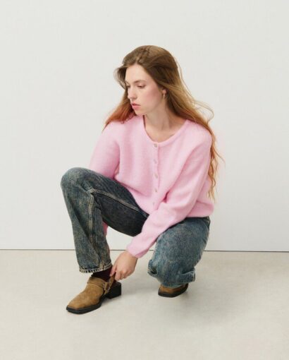 Vitow gilet cardigan - Sugared almond melange