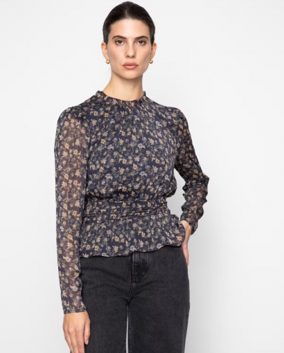 Dina blouse -Navy Dahlia
