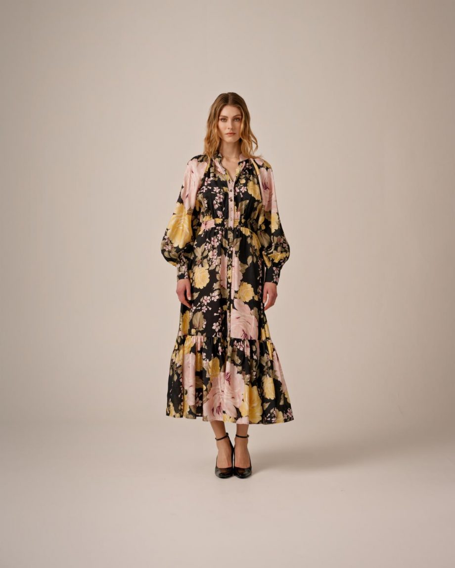 Viscose maxi dress - Evening bouquet