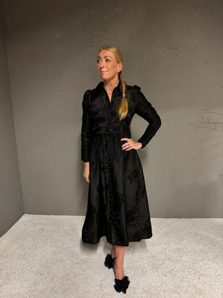 Jacquard midi dress - Black