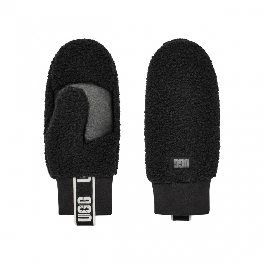 UGGFluff Mitten With Logo - Black