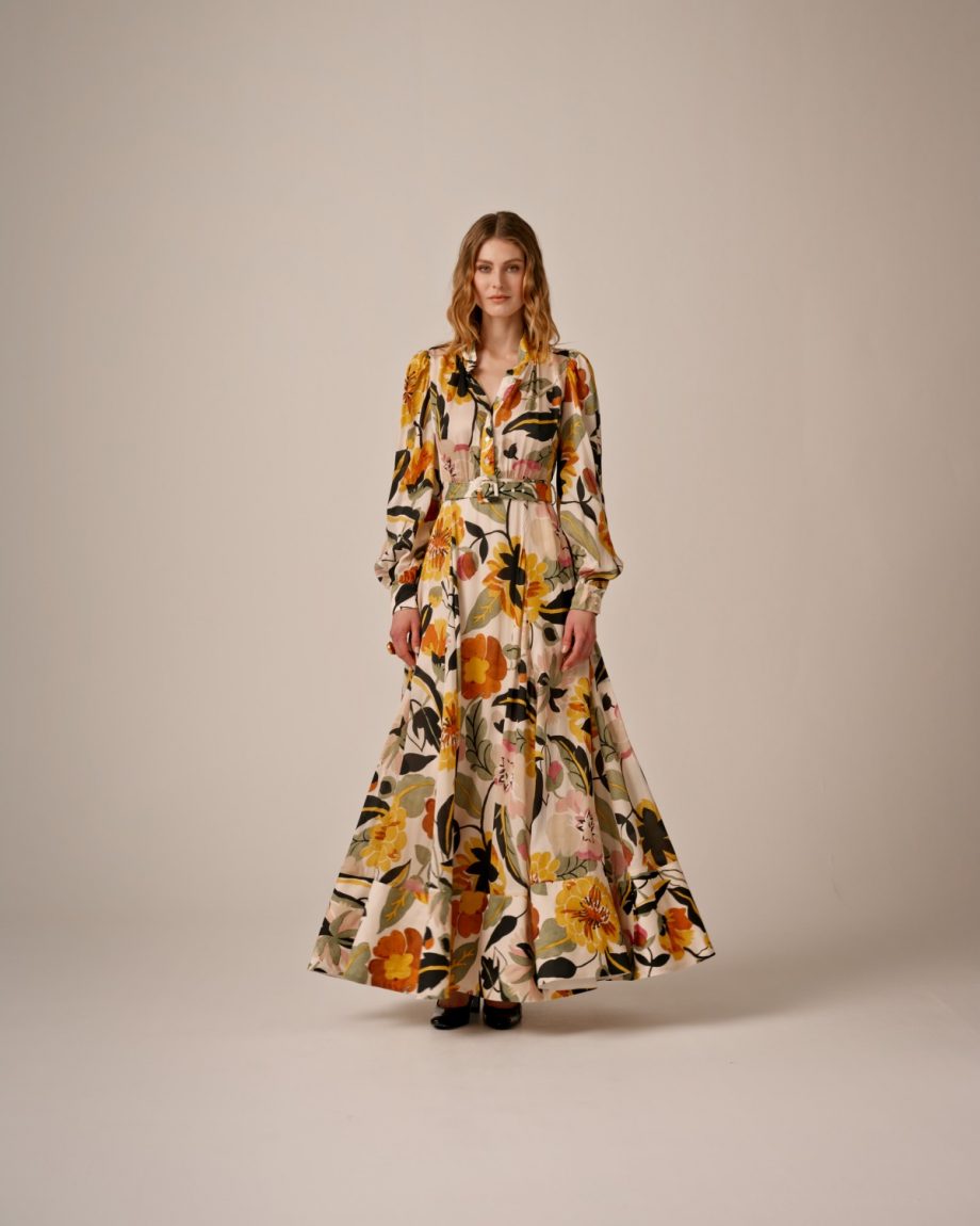 Organza maxi dress - Spring bloom