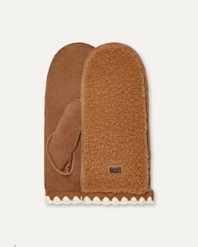 UGGfluff Scalloped Mitten - Chestnut