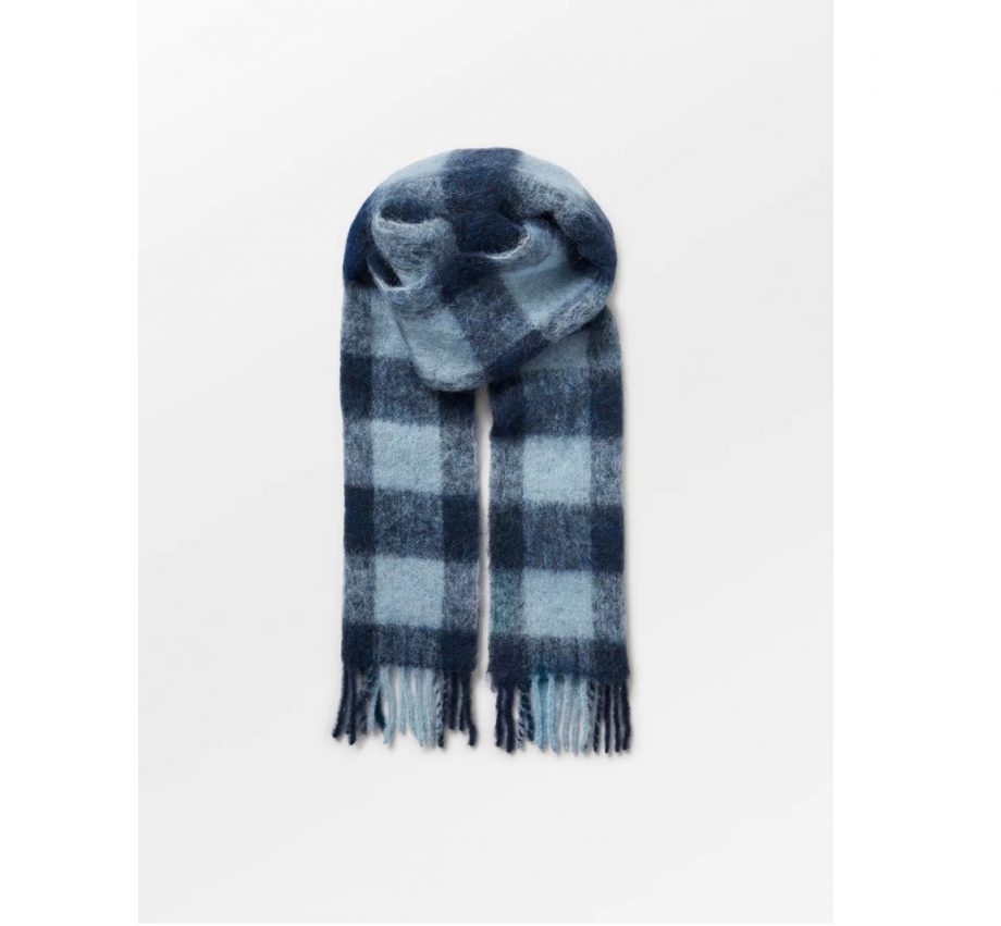 Check Mincho scarf - Maritime blue