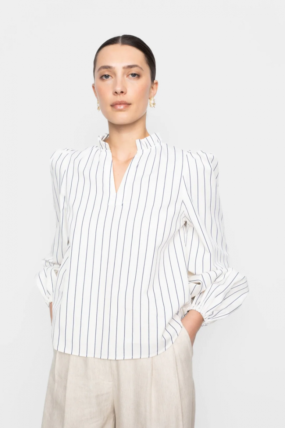 Infinity blouse - Cream stripe