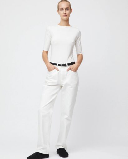 Modal midi sleeve tee - Off White