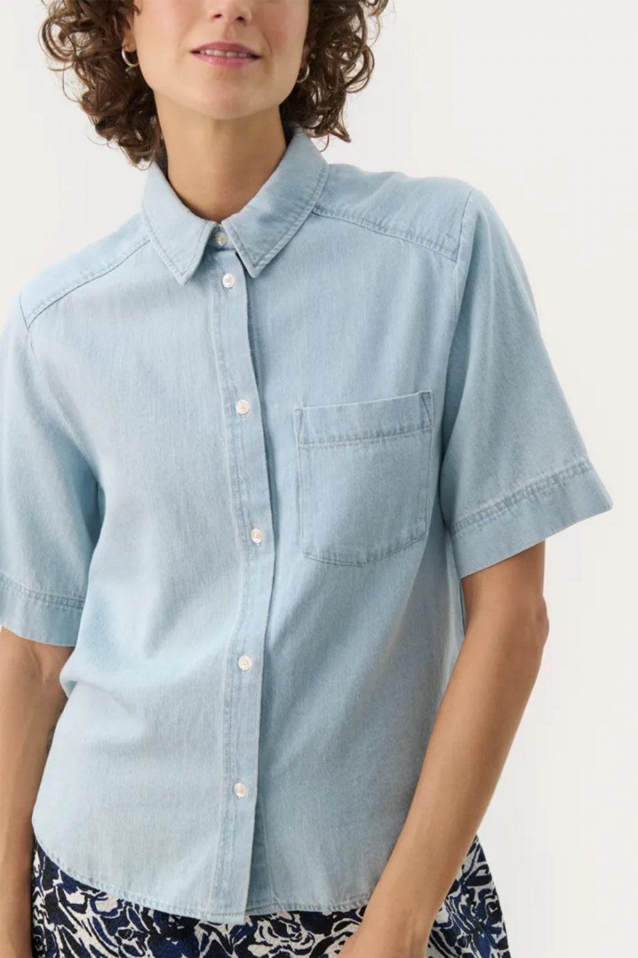 Nicla shirt - Whiteish blue denim