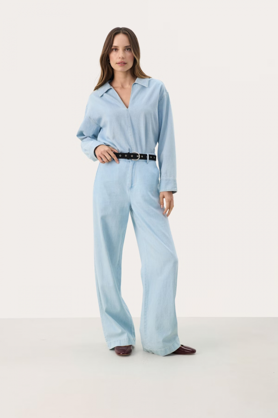 Coralie pants - Whiteish blue denim