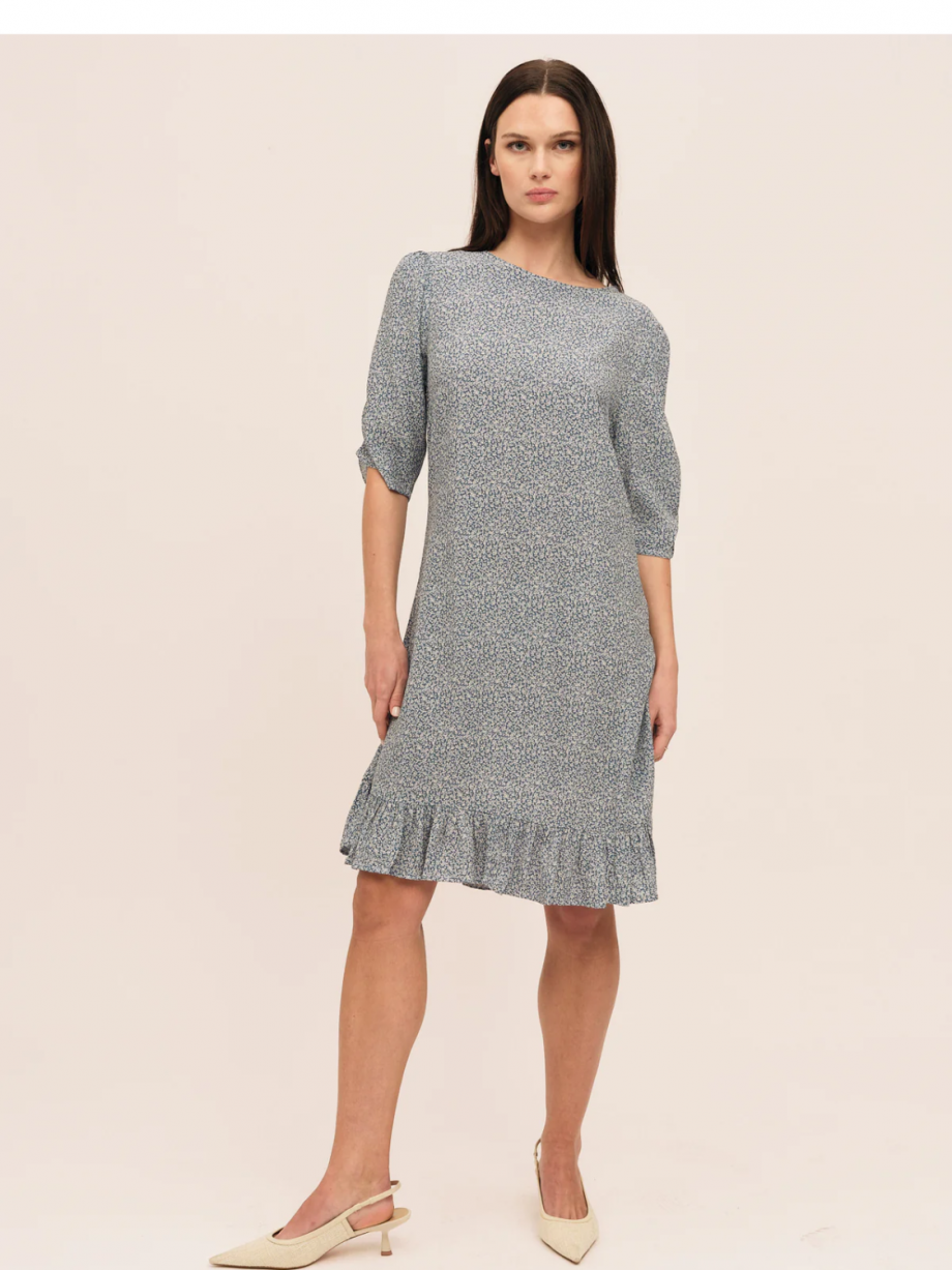 Ellen dress - Petite blue flower