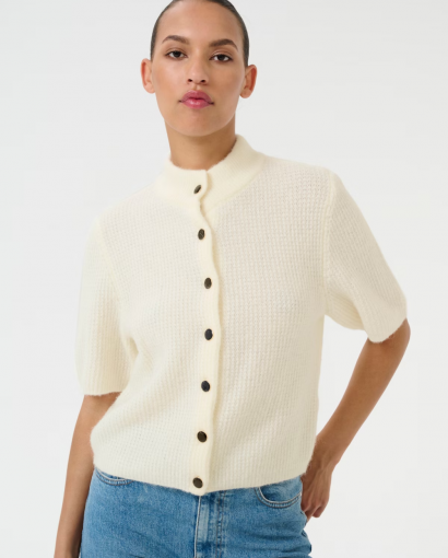Alpha ss short cardigan - Ivory