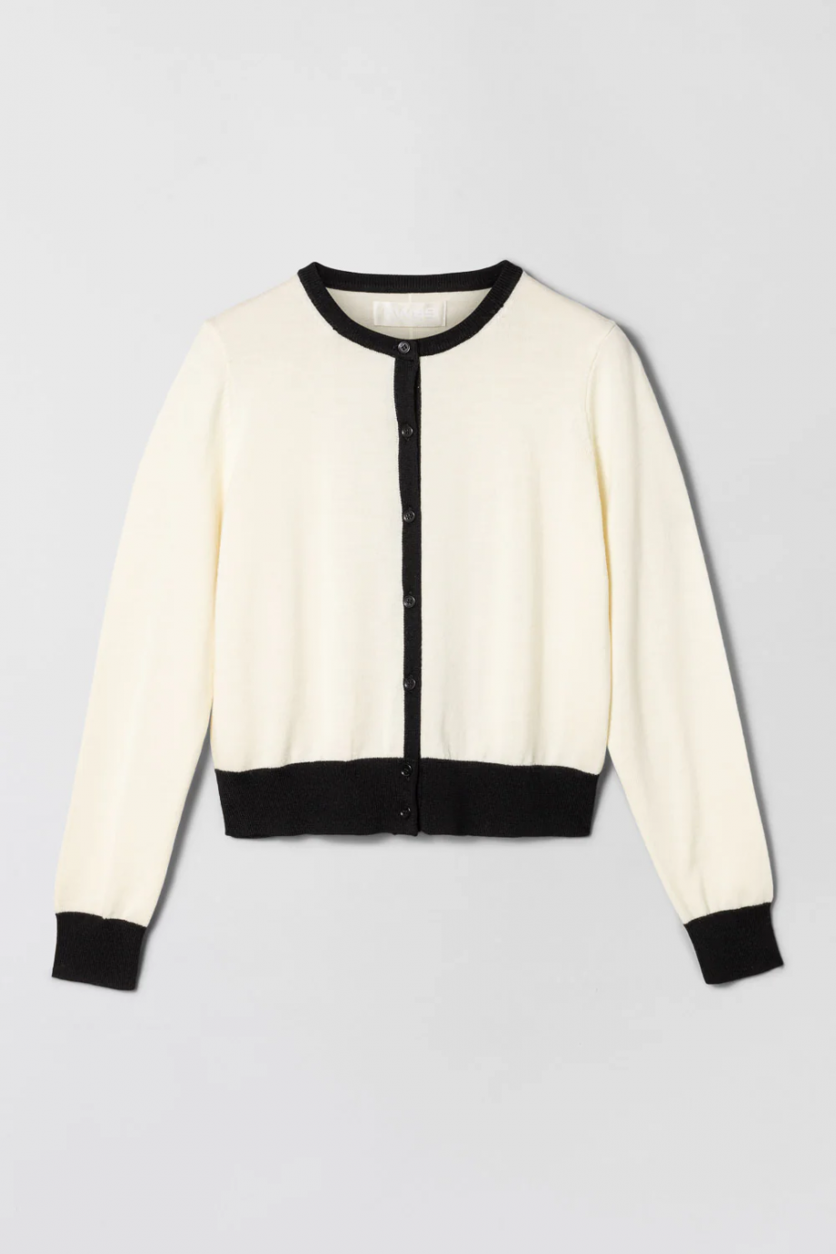 Classic merino cardigan - Cream/black