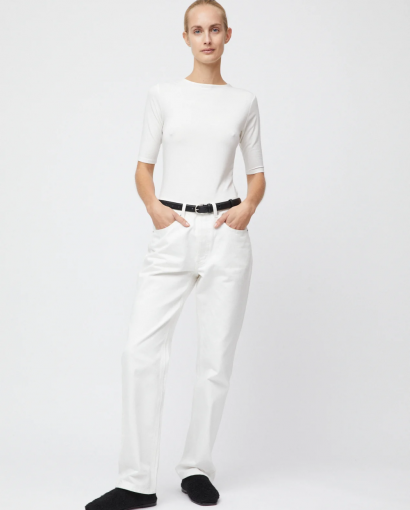 Modal midi sleeve tee - Off White