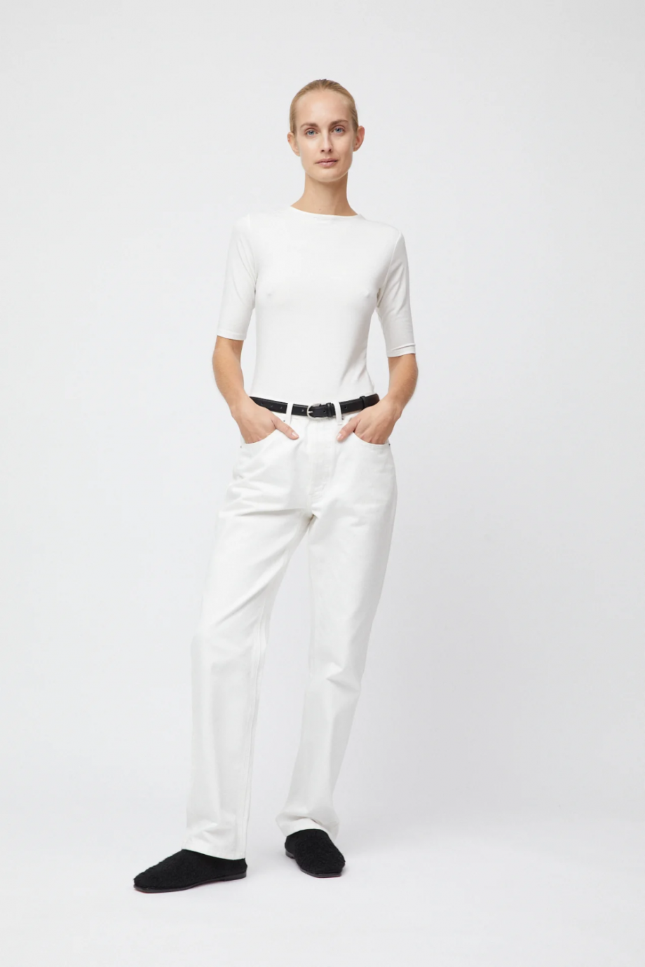 Modal midi sleeve tee - Off White