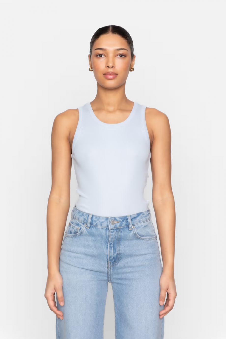Pia rib singlet - Light blue