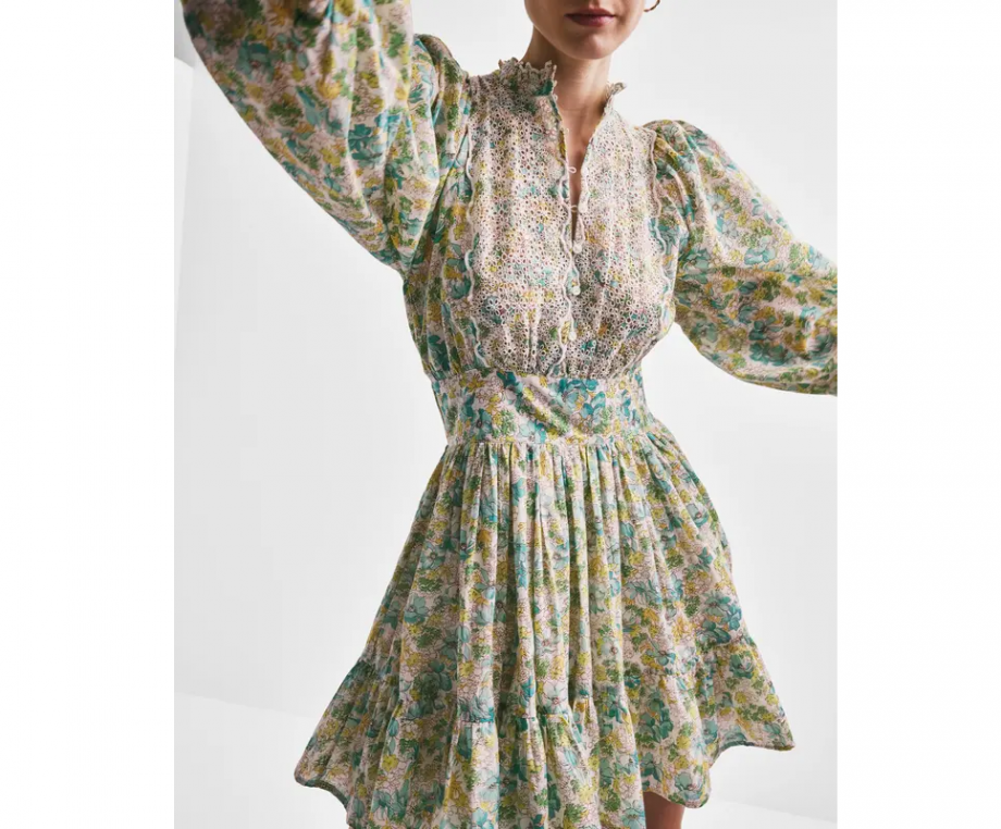 Cotton slub mini dress - Anemone fields