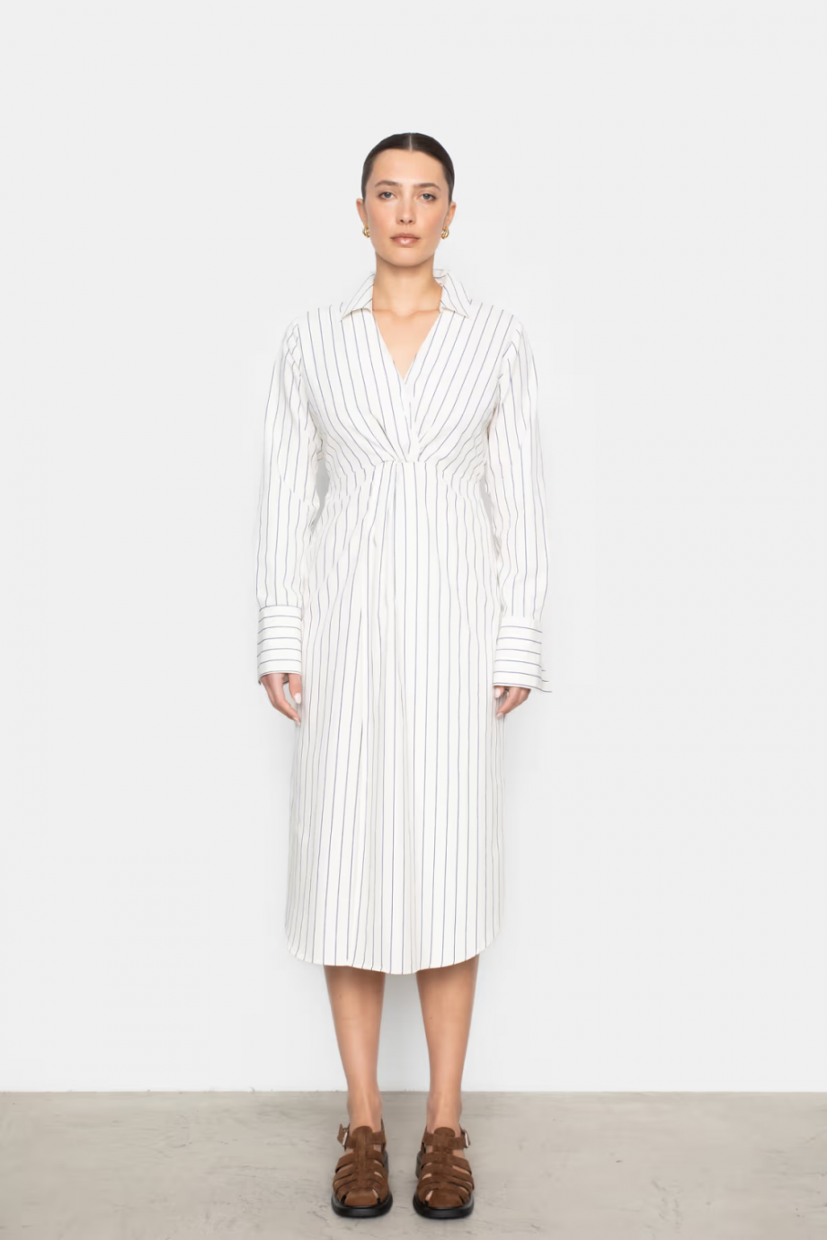 Livia dress - Creme stripe
