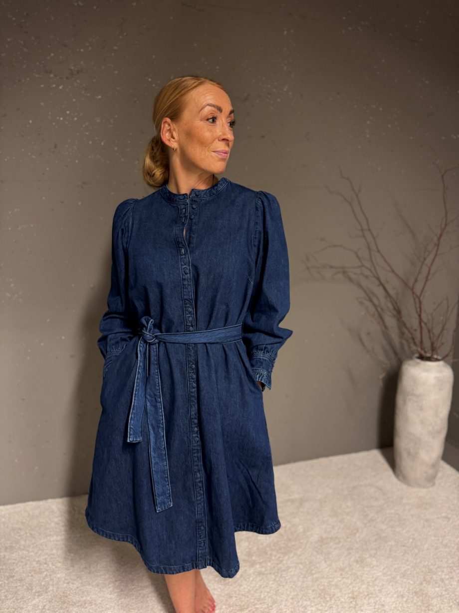 Frida shirt dress - Mid blue