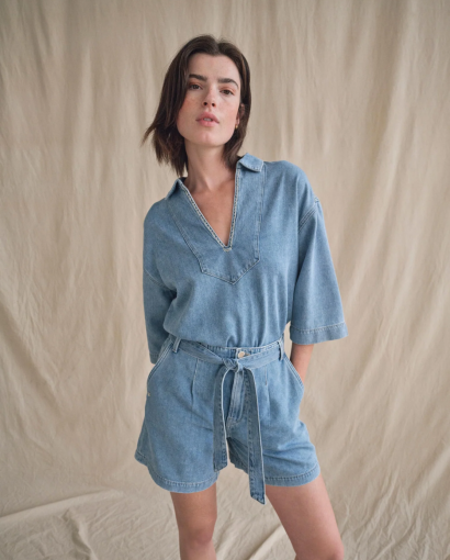 Merla deco shirt - Light blue