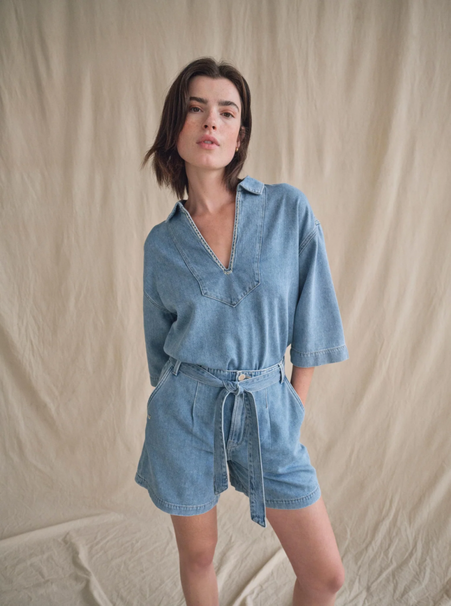 Merla deco shirt - Light blue
