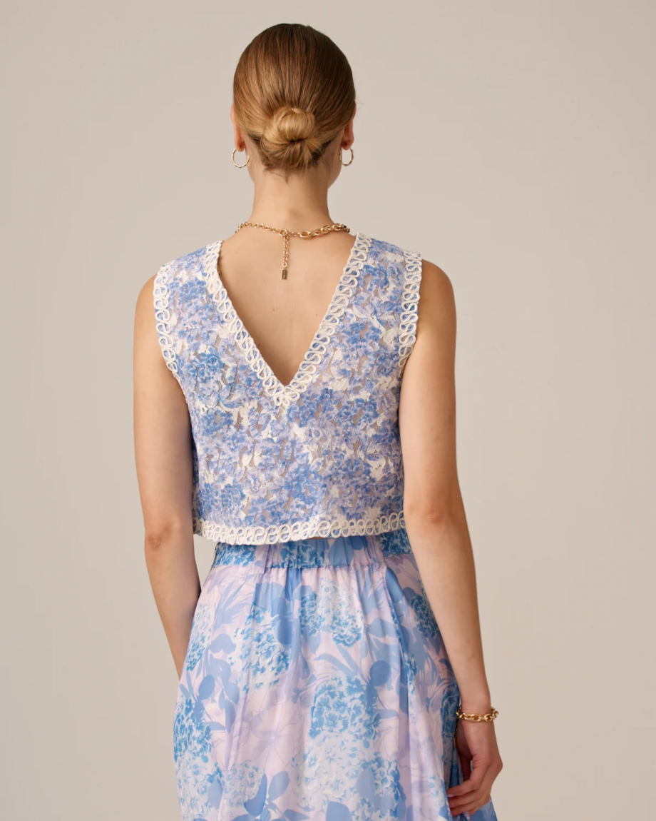Embroidered top - Blue bloom